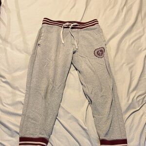 Gray Joggers with Maroon Accents